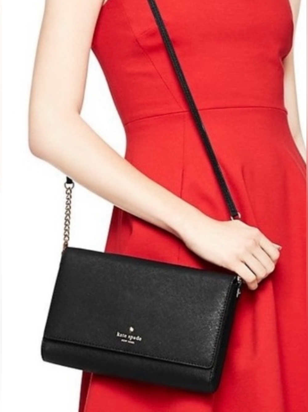 kate spade Charlotte Street Alek Black Leather Crossbody Purse